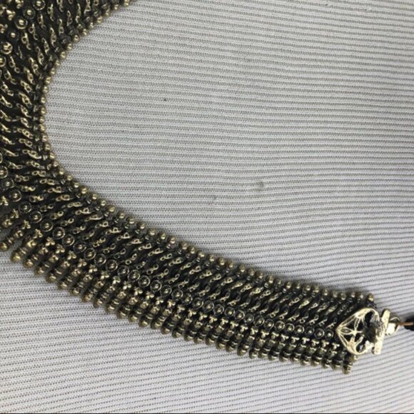 Afghan Vintage Choker Metal Necklace, Statement Choker, Traditional Handmade - Picture 6 of 9